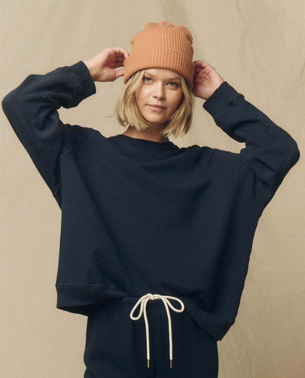 The Great. Sweatshirts | The Slouch Sweatshirt. Solid True Navy - Women