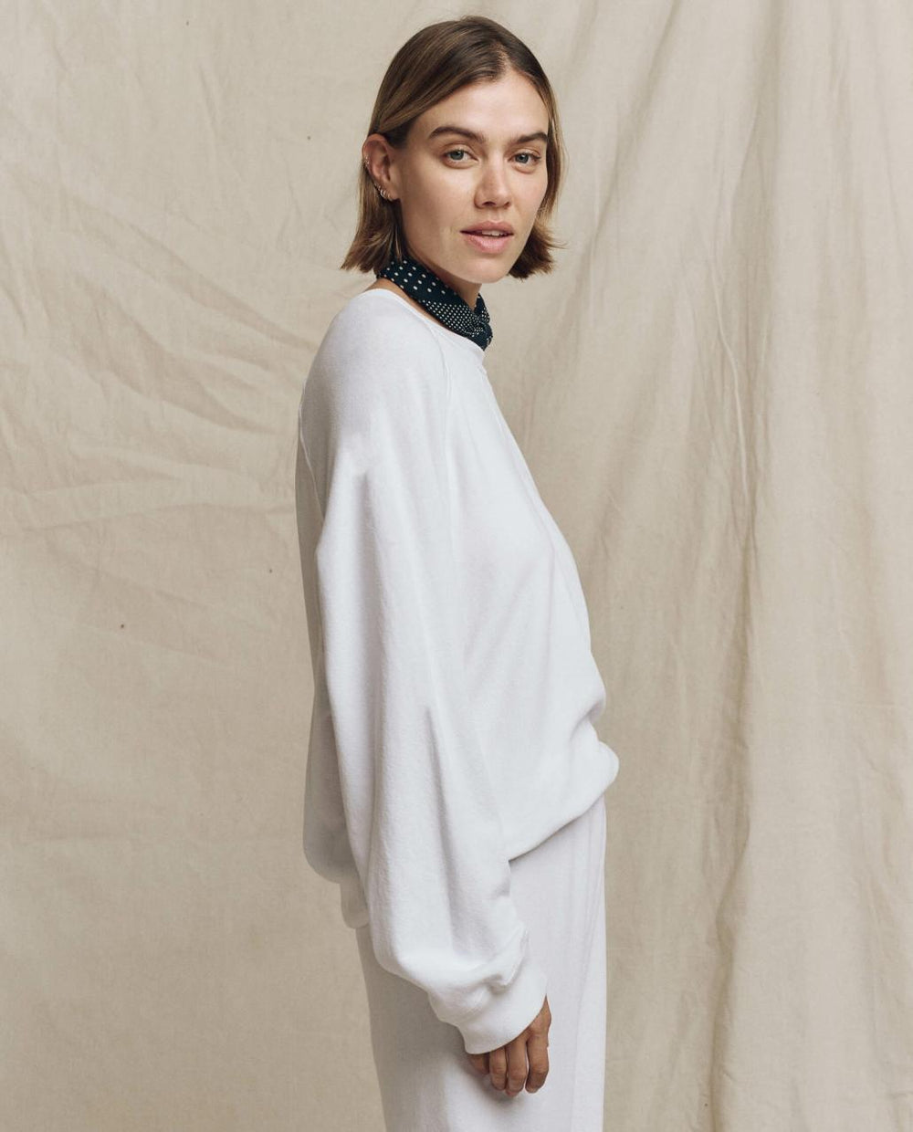 The Great. Sweatshirts | The Slouch Sweatshirt. Solid True White - Women