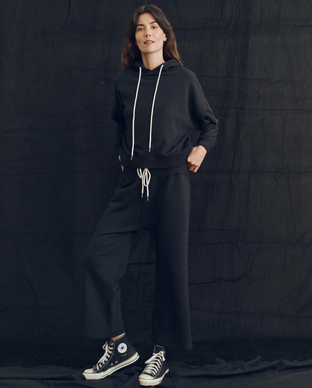 The Great. Sweatshirts | The Teammate Hoodie. Solid Almost Black - Women