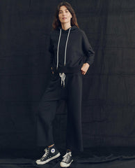 The Great. Sweatshirts | The Teammate Hoodie. Solid Almost Black - Women