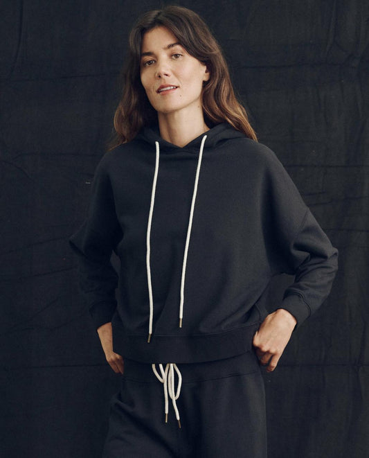 The Great. Sweatshirts | The Teammate Hoodie. Solid Almost Black - Women