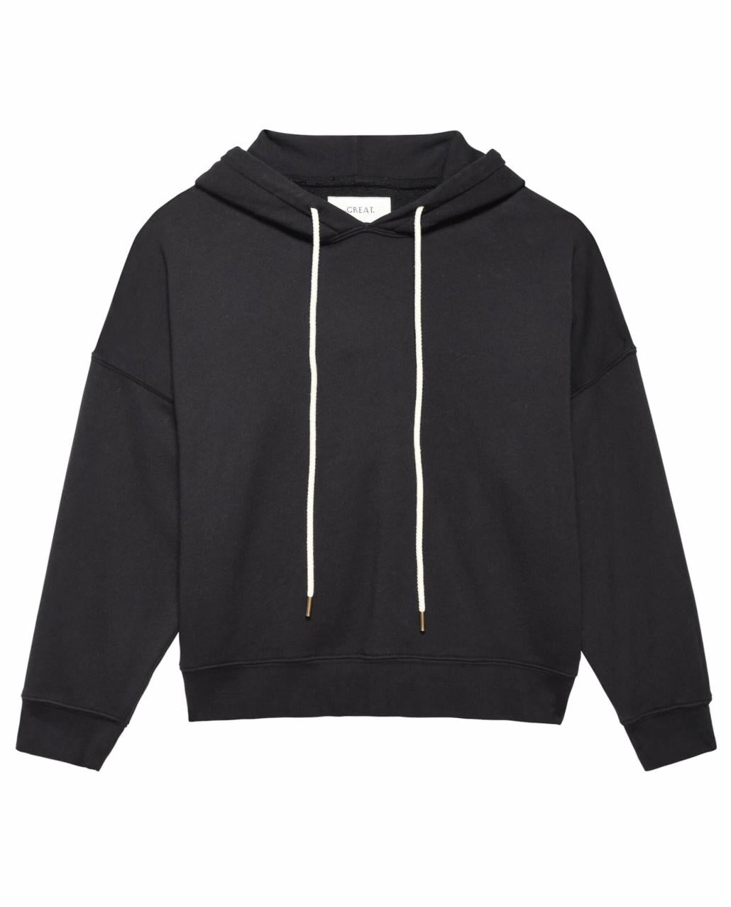 The Great. Sweatshirts | The Teammate Hoodie. Solid Almost Black - Women