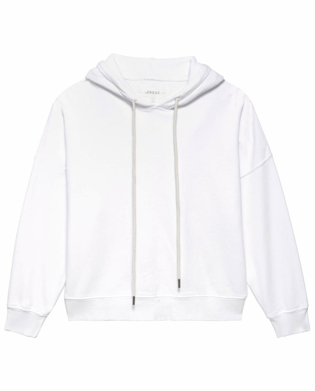 The Great. Sweatshirts | The Teammate Hoodie. Solid True White - Women