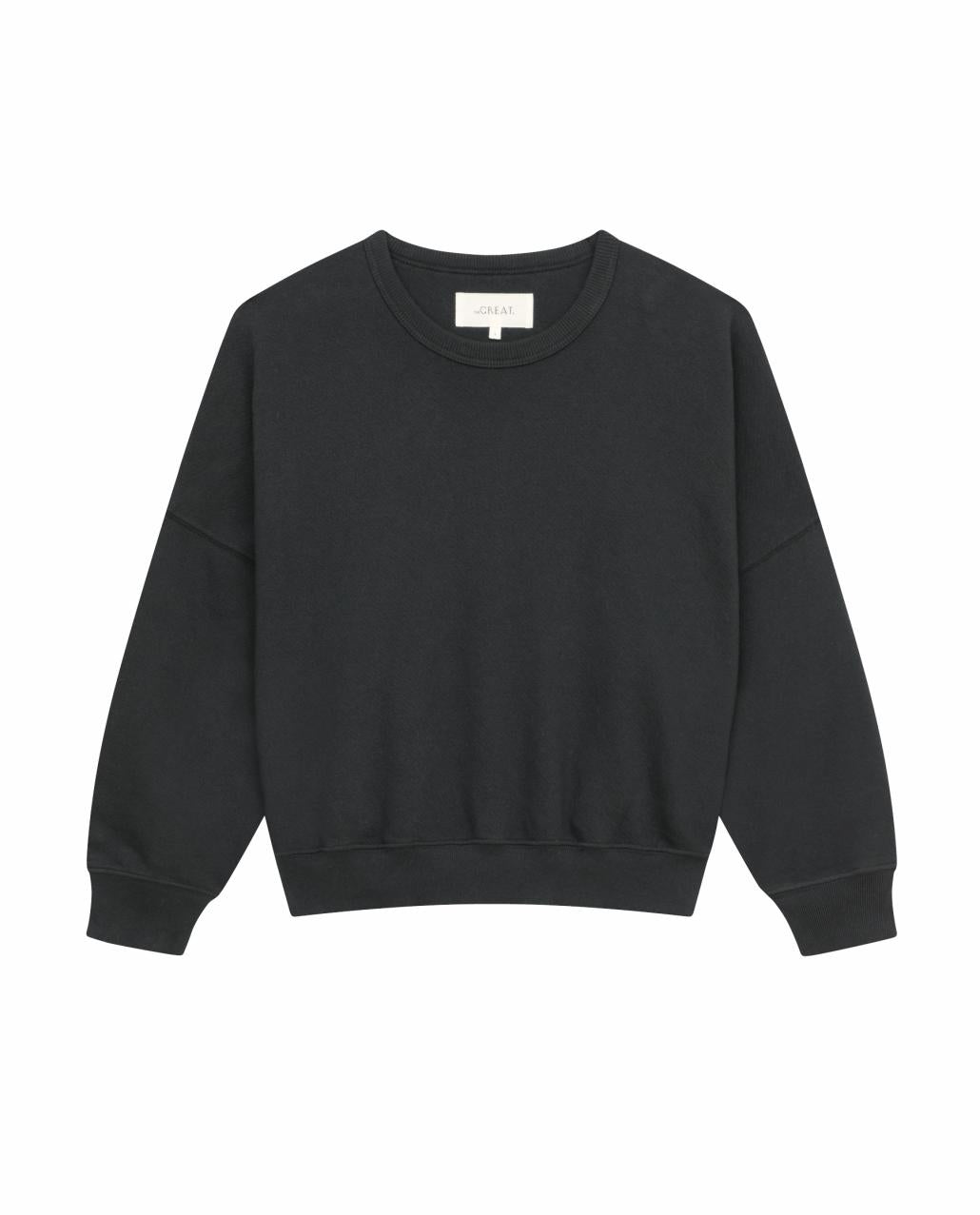 The Great. Sweatshirts | The Teammate Sweatshirt. Solid Almost Black - Women