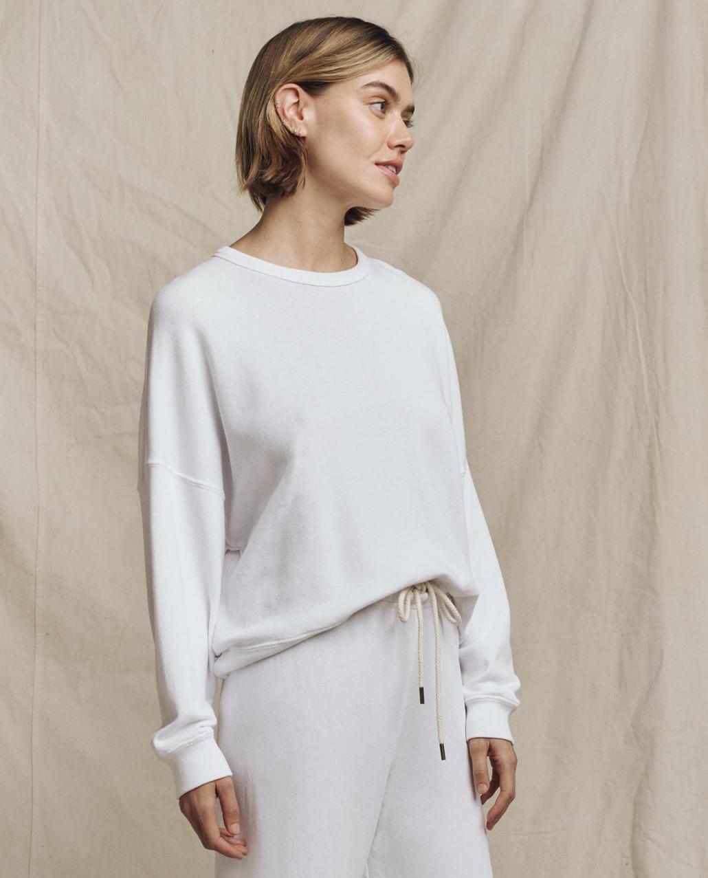 The Great. Sweatshirts | The Teammate Sweatshirt. Solid True White - Women