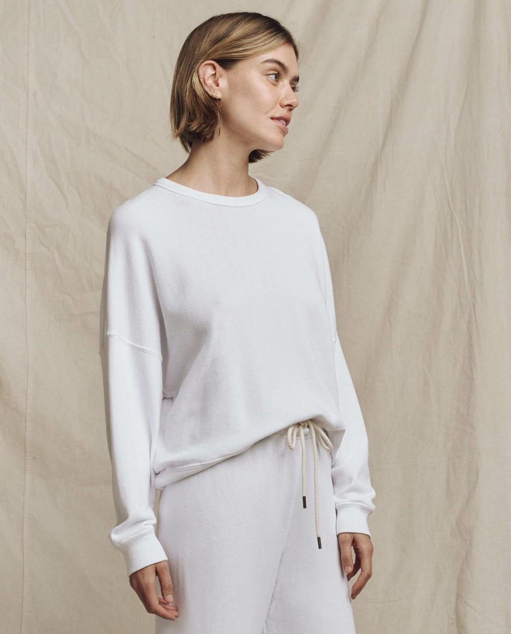 The Great. Sweatshirts | The Teammate Sweatshirt. Solid True White - Women