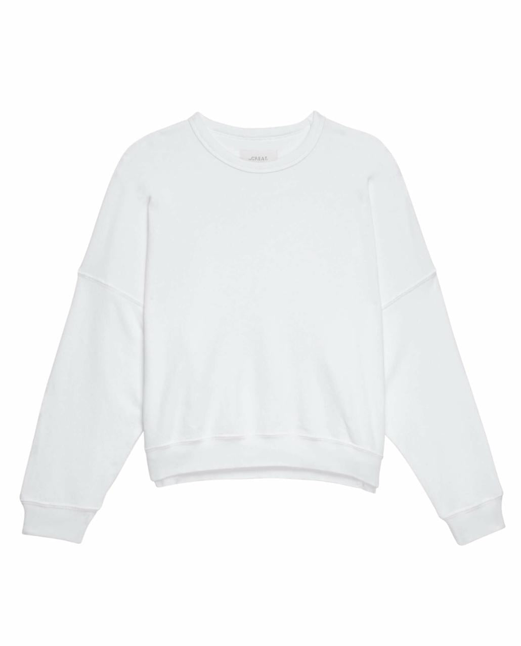 The Great. Sweatshirts | The Teammate Sweatshirt. Solid True White - Women