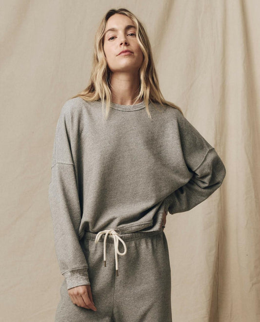 The Great. Sweatshirts | The Teammate Sweatshirt. Solid Varsity Grey - Women