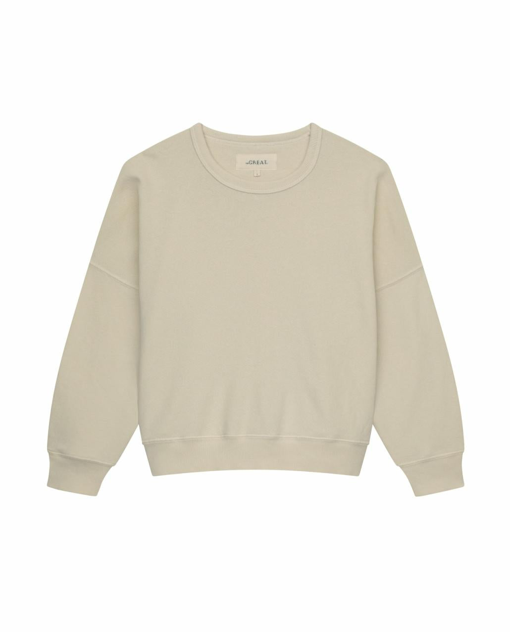 The Great. Sweatshirts | The Teammate Sweatshirt. Solid Washed White - Women