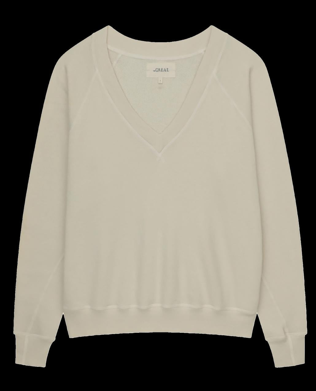 The Great. Sweatshirts | The V Washed White - Women