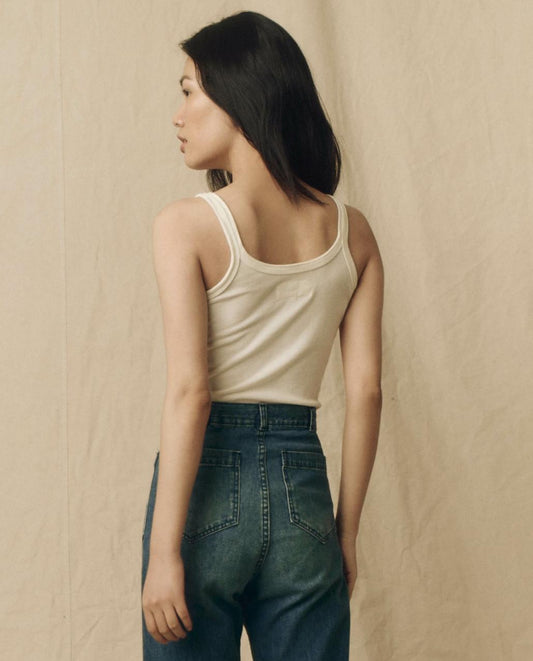 The Great. Tanks | The Slim Tank. Solid True White - Women