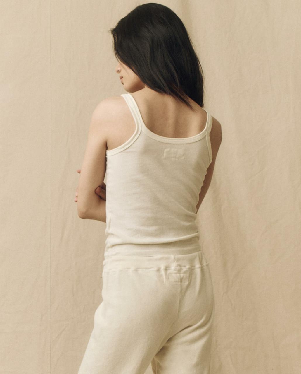 The Great. Tanks | The Slim Tank. Solid Washed White - Women