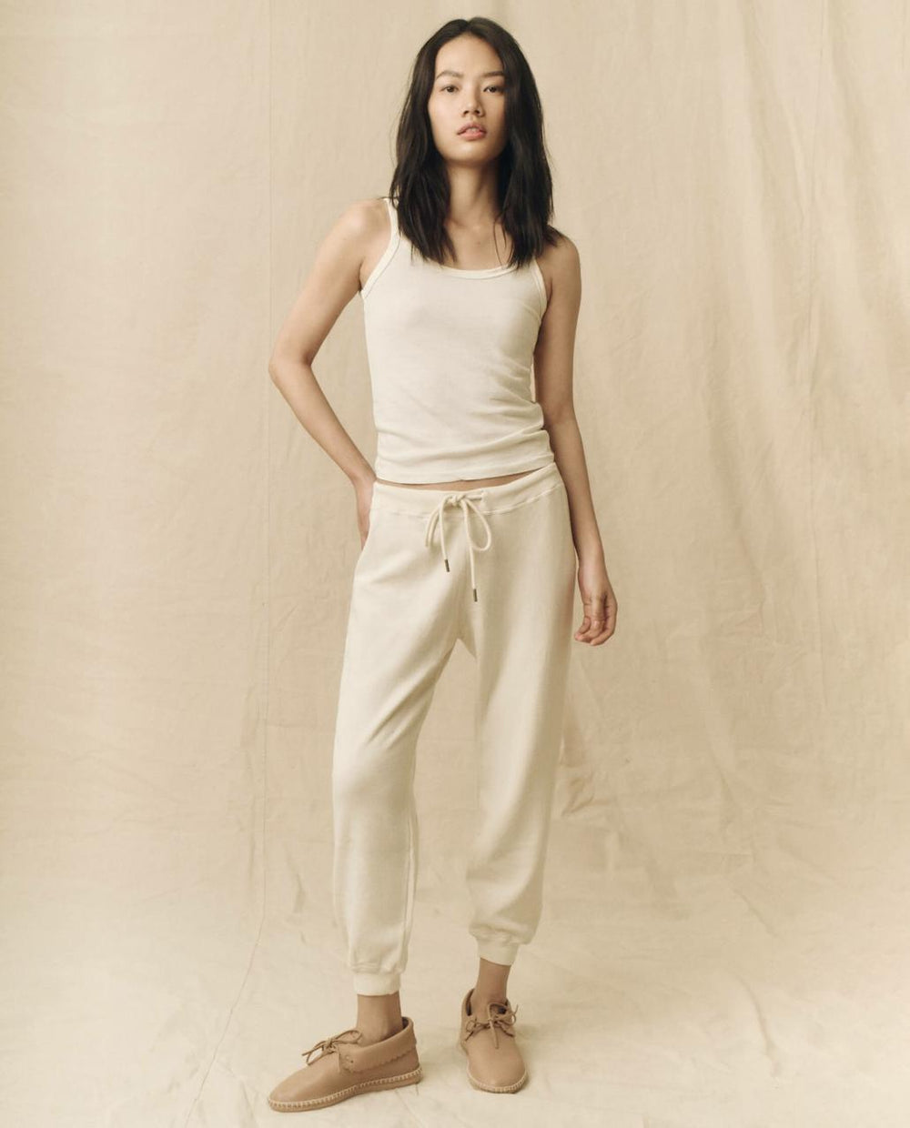 The Great. Tanks | The Slim Tank. Solid Washed White - Women