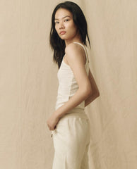 The Great. Tanks | The Slim Tank. Solid Washed White - Women