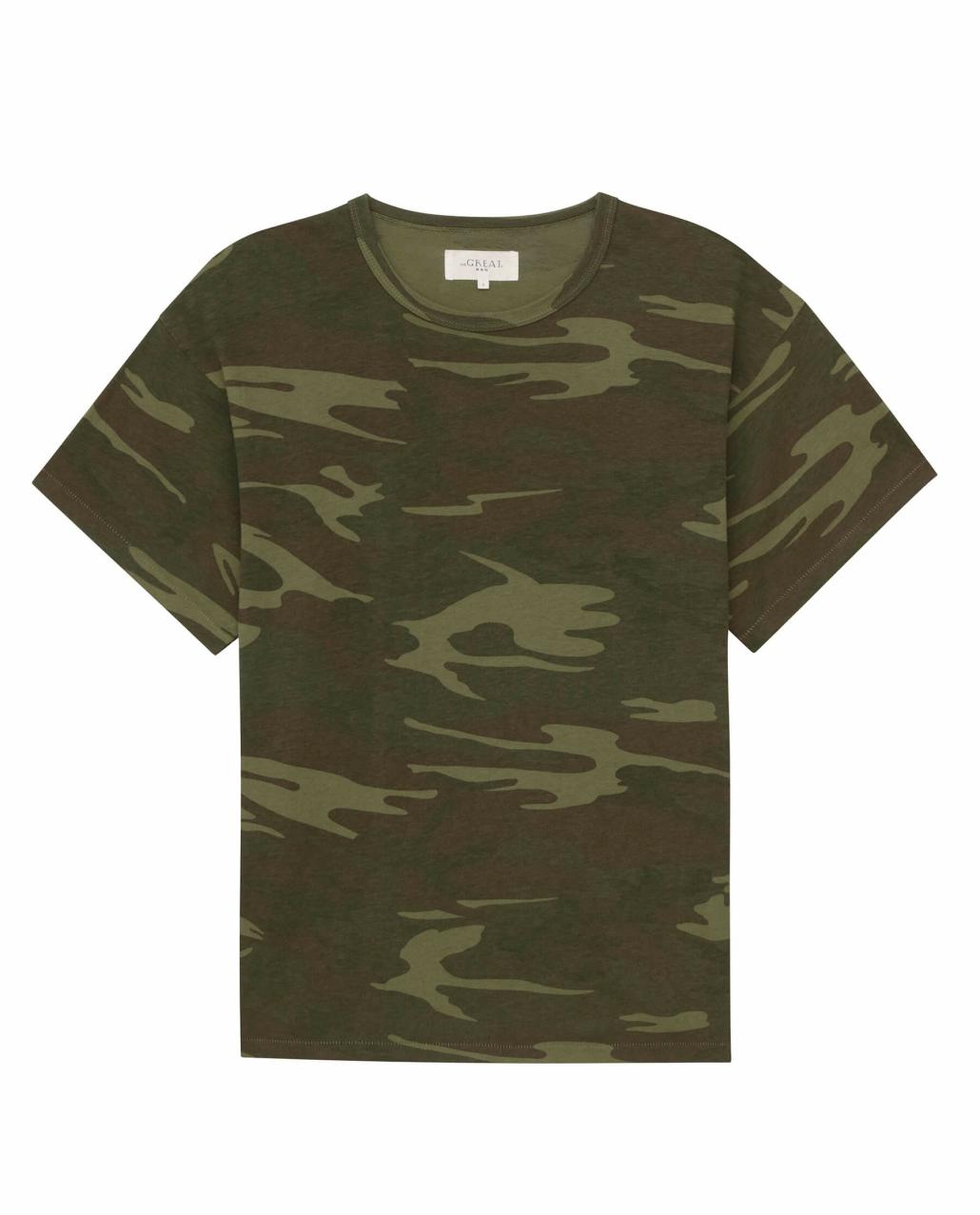 The Great. Tees &amp; Sweats | The Men&#039;s Boxy Crew. Deep Woods Camo - Men