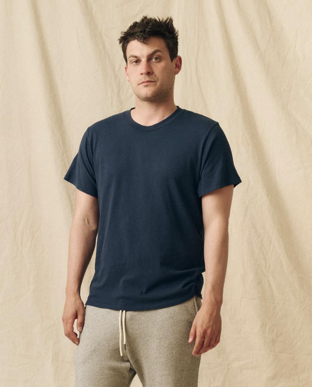 The Great. Tees &amp; Sweats | The Men&#039;s Boxy Crew. True Navy - Men