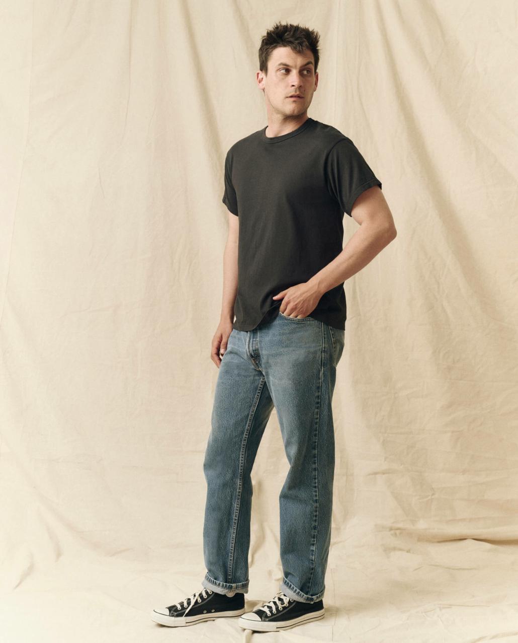 The Great. Tees &amp; Sweats | The Men&#039;s Pure Knits Boxy Crew. Solid Almost Black - Men