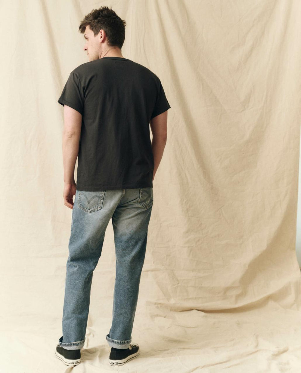 The Great. Tees &amp; Sweats | The Men&#039;s Pure Knits Boxy Crew. Solid Almost Black - Men