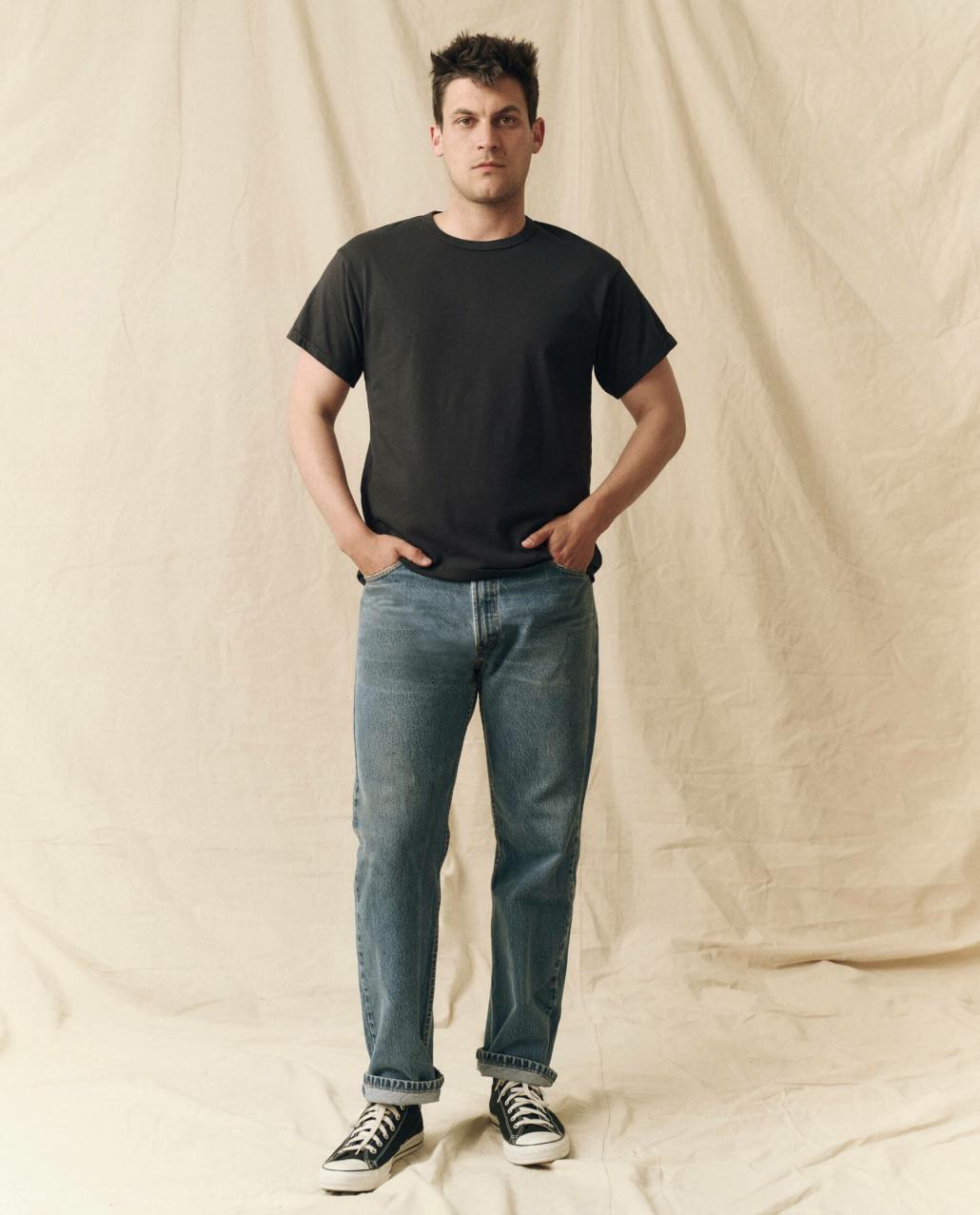 The Great. Tees &amp; Sweats | The Men&#039;s Pure Knits Boxy Crew. Solid Almost Black - Men