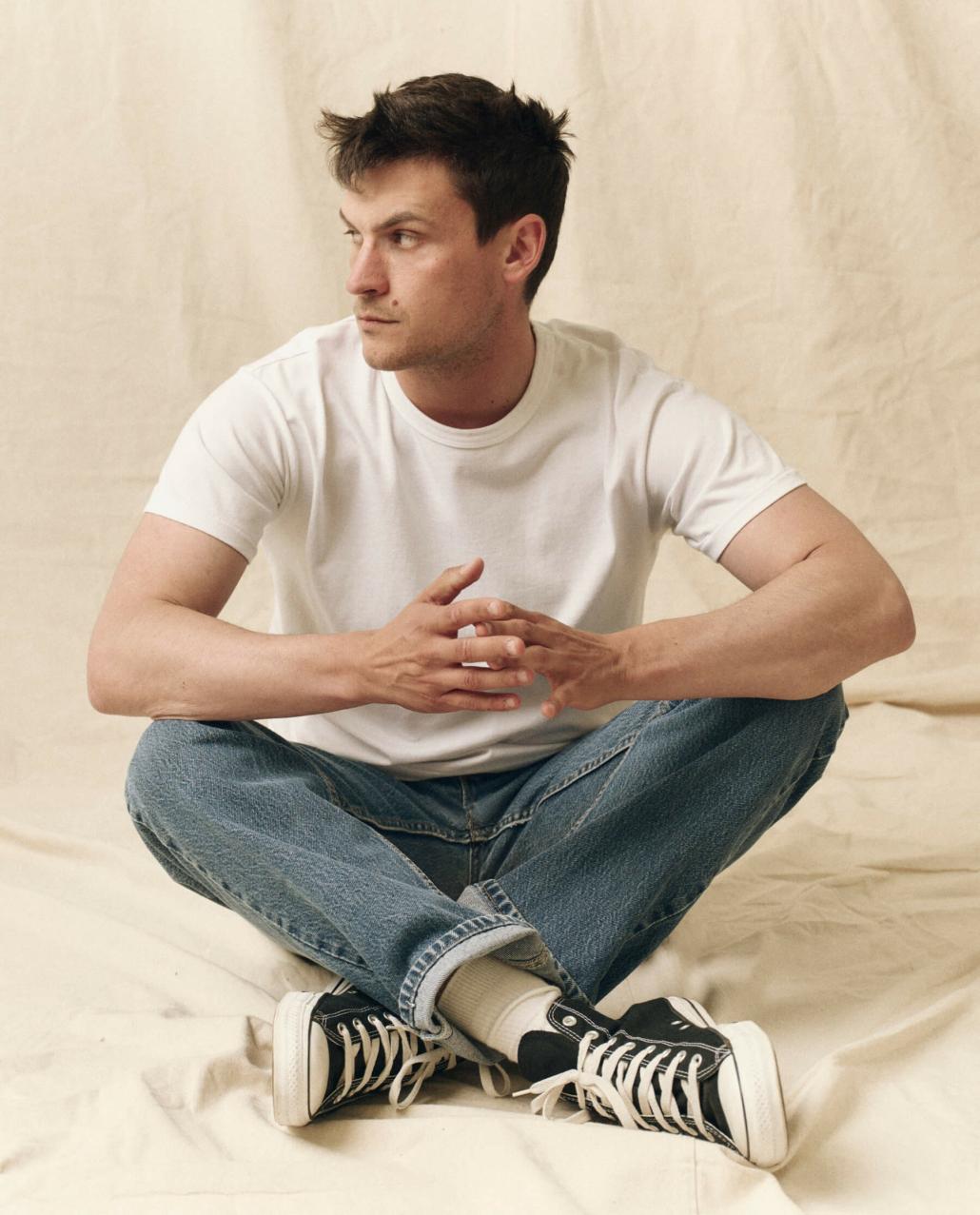 The Great. Tees &amp; Sweats | The Men&#039;s Pure Knits Boxy Crew. Solid True White - Men