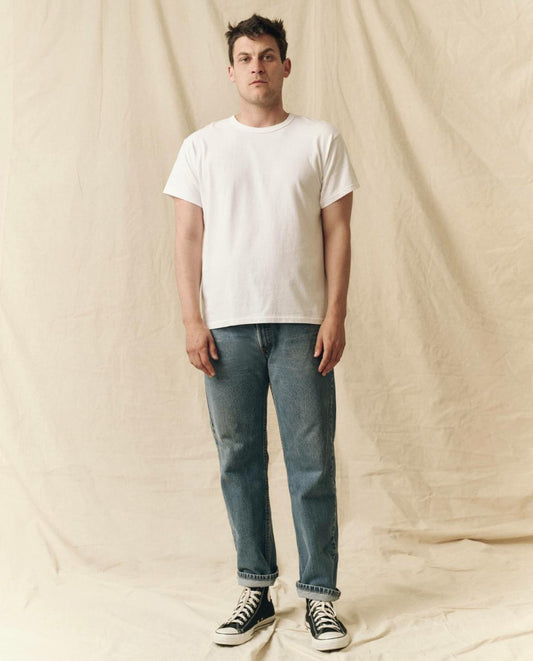 The Great. Tees &amp; Sweats | The Men&#039;s Pure Knits Boxy Crew. Solid True White - Men