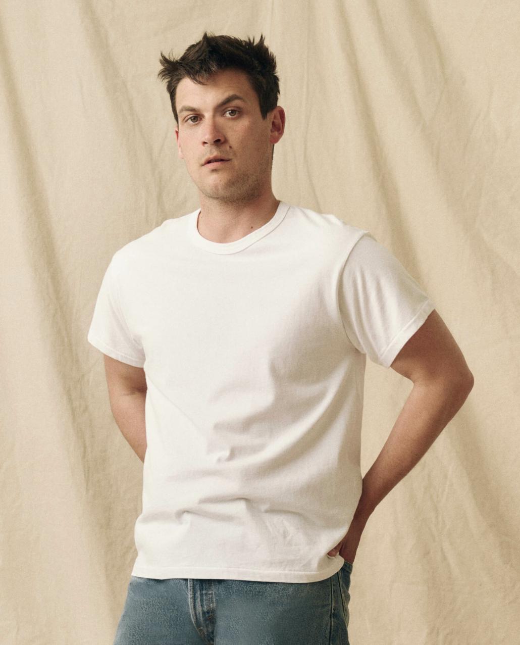 The Great. Tees &amp; Sweats | The Men&#039;s Pure Knits Boxy Crew. Solid True White - Men