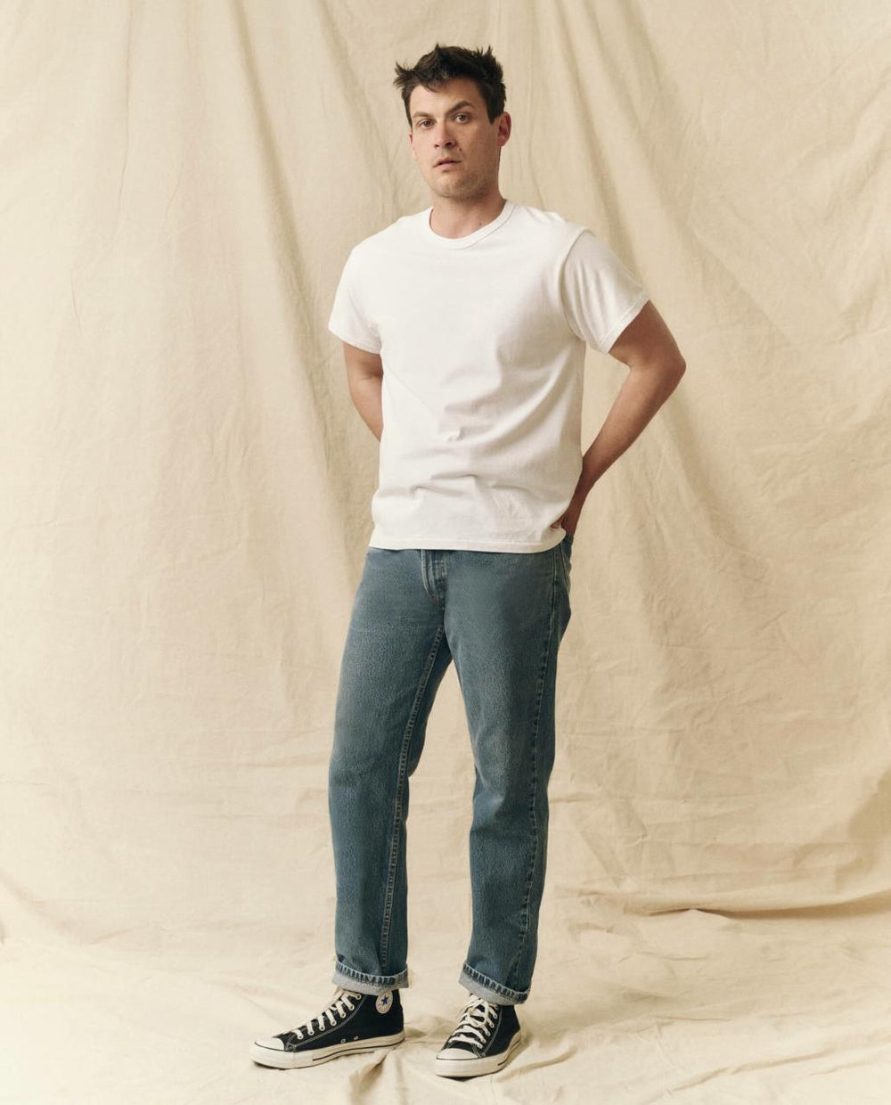The Great. Tees &amp; Sweats | The Men&#039;s Pure Knits Boxy Crew. Solid True White - Men