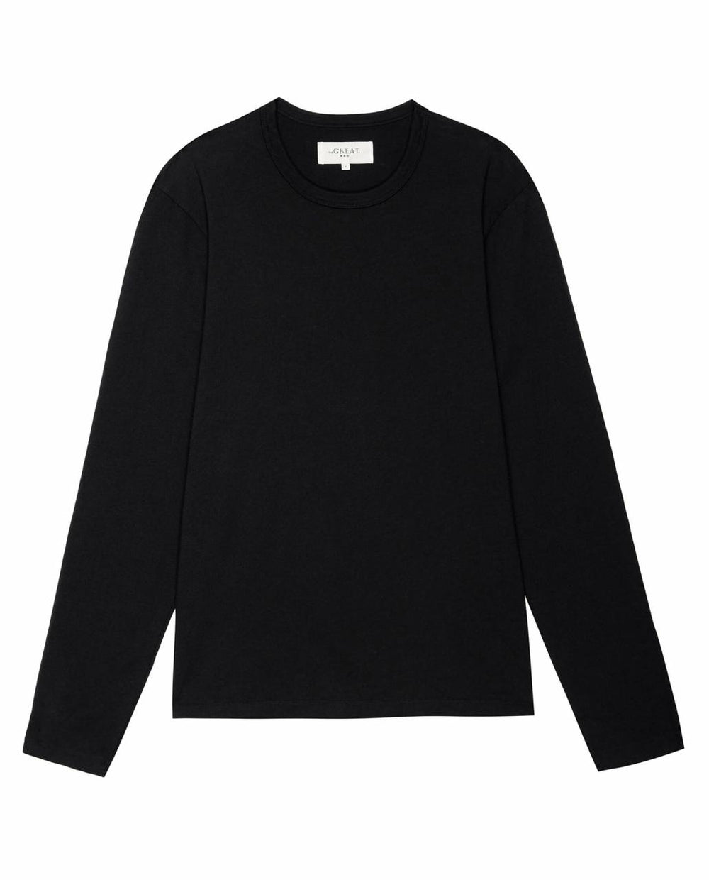 The Great. Tees &amp; Sweats | The Men&#039;s Pure Knits Long Sleeve Slim Crew. Solid Almost Black - Men