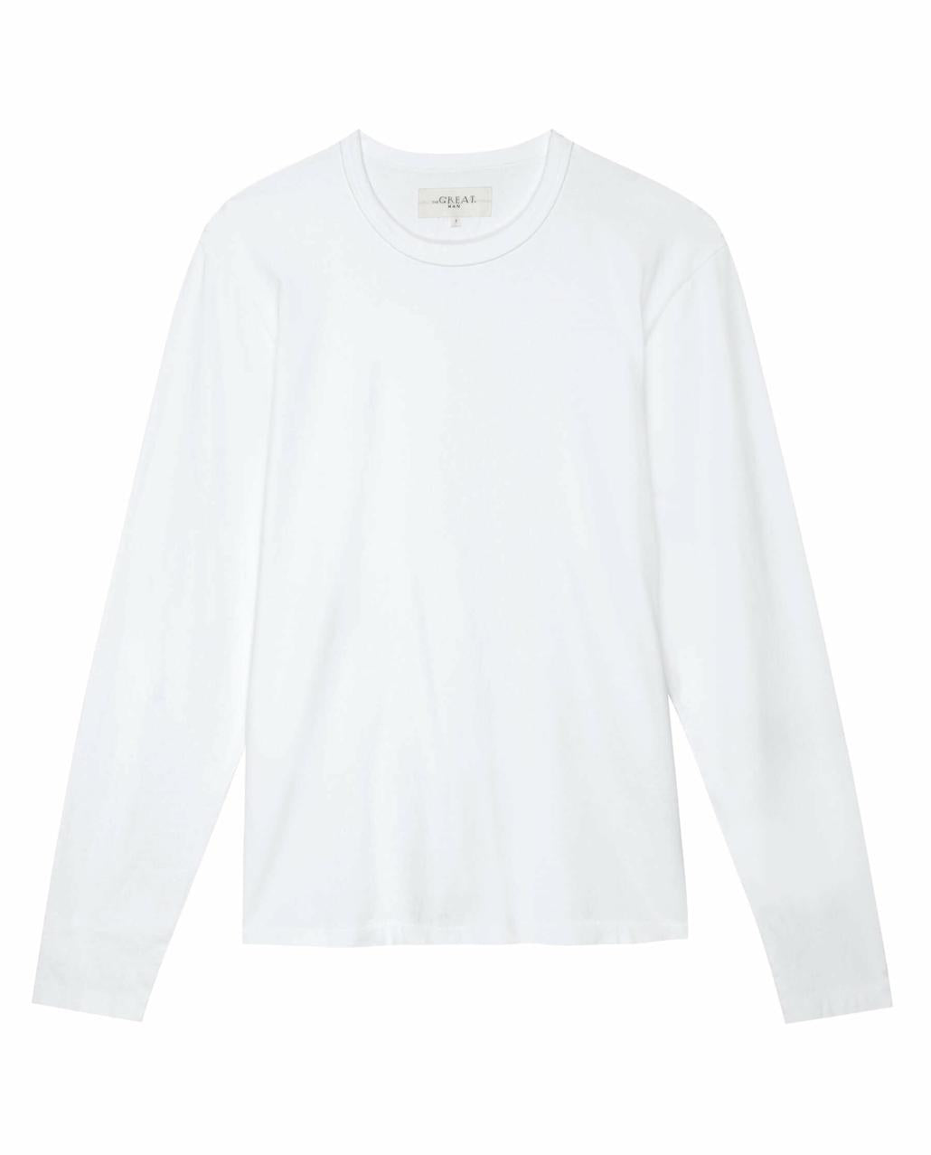 The Great. Tees &amp; Sweats | The Men&#039;s Pure Knits Long Sleeve Slim Crew. True White - Men