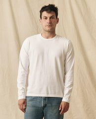 The Great. Tees &amp; Sweats | The Men&#039;s Pure Knits Long Sleeve Slim Crew. True White - Men