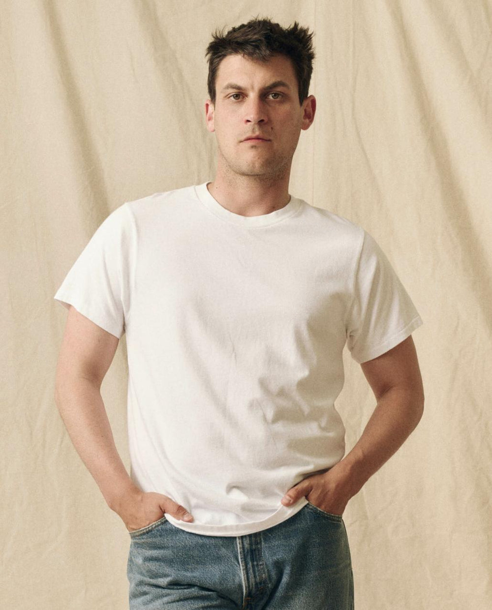 The Great. Tees &amp; Sweats | The Men&#039;s Pure Knits Slim Tee. True White - Men