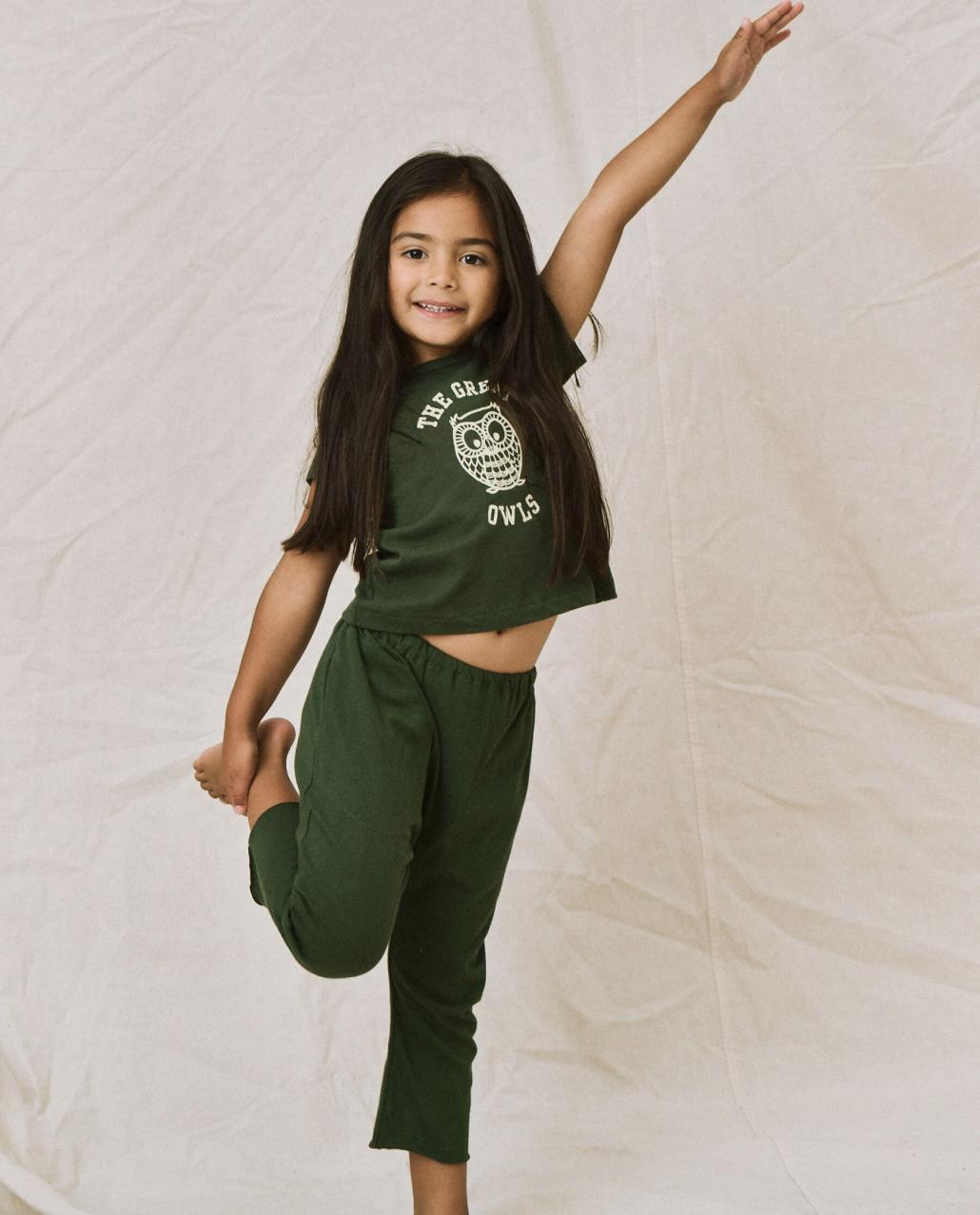 The Great. Tees &amp; Sweats | The Little Boxy Crew. Graphic Dark Forest With Owl Graphic - Kids