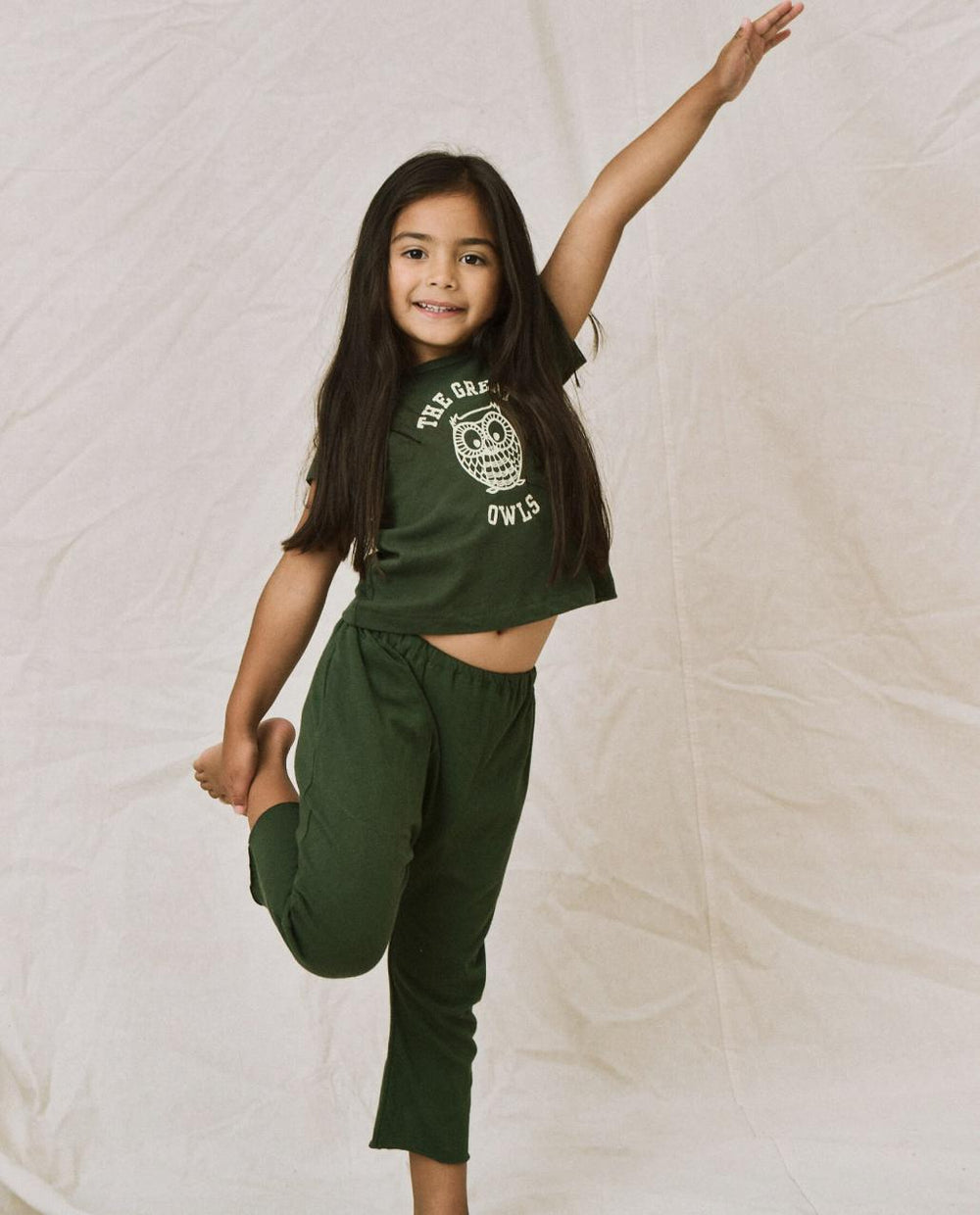 The Great. Tees &amp; Sweats | The Little Boxy Crew. Graphic Dark Forest With Owl Graphic - Kids