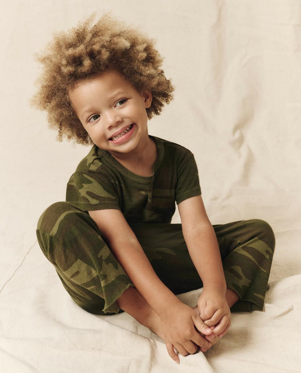 The Great. Tees &amp; Sweats | The Little Boxy Crew. Novelty Deep Woods Camo - Kids