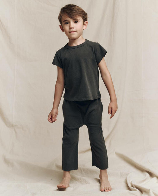 The Great. Tees &amp; Sweats | The Little Boxy Crew. Solid Washed Black - Kids