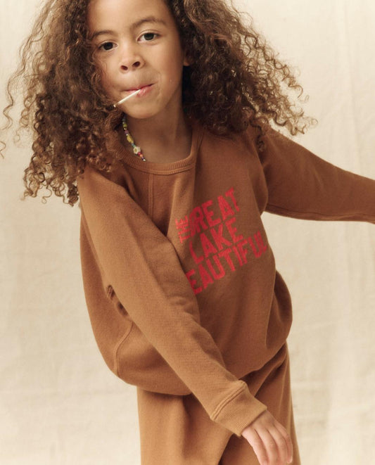 The Great. Tees &amp; Sweats | The Little College Sweatshirt. Bright Maple With The Great Lake Bea - Kids