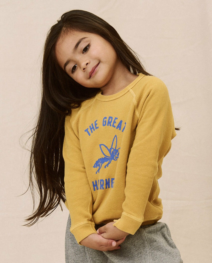 The Great. Tees &amp; Sweats | The Little College Sweatshirt. Graphic Daisy With Hornet Graphic - Kids
