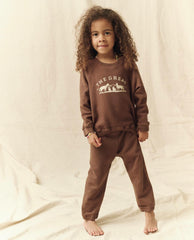 The Great. Tees &amp; Sweats | The Little College Sweatshirt. Hickory With Gaucho Graphic - Kids