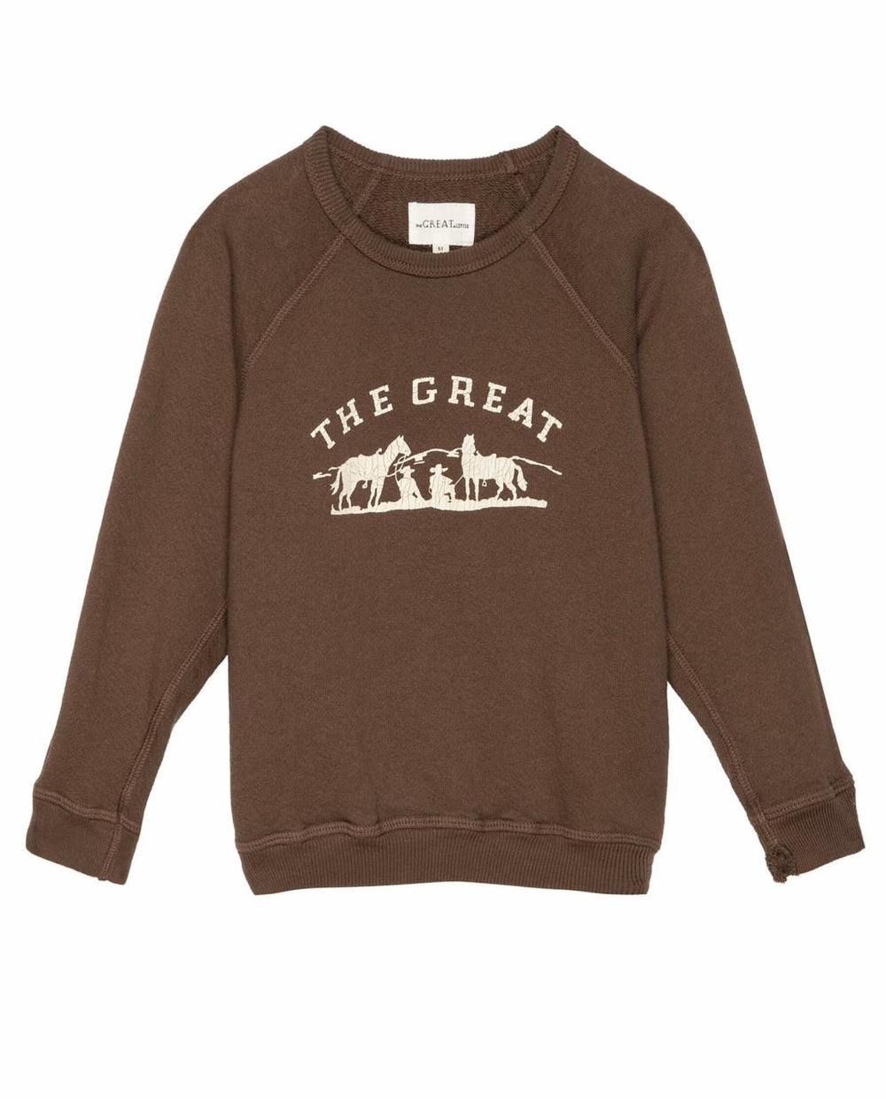The Great. Tees &amp; Sweats | The Little College Sweatshirt. Hickory With Gaucho Graphic - Kids