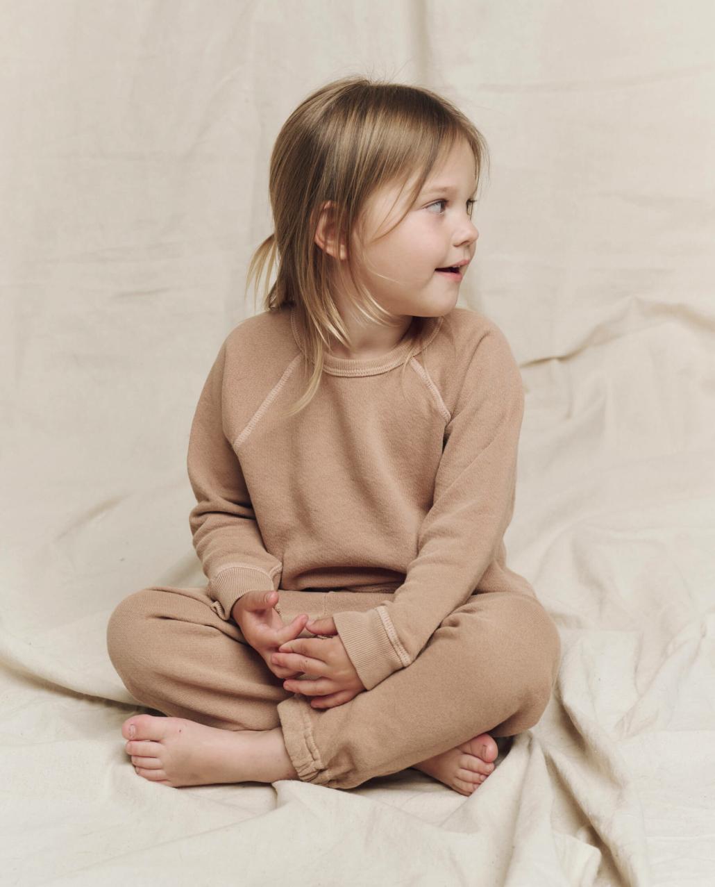 The Great. Tees &amp; Sweats | The Little College Sweatshirt. Solid Biscotti - Kids