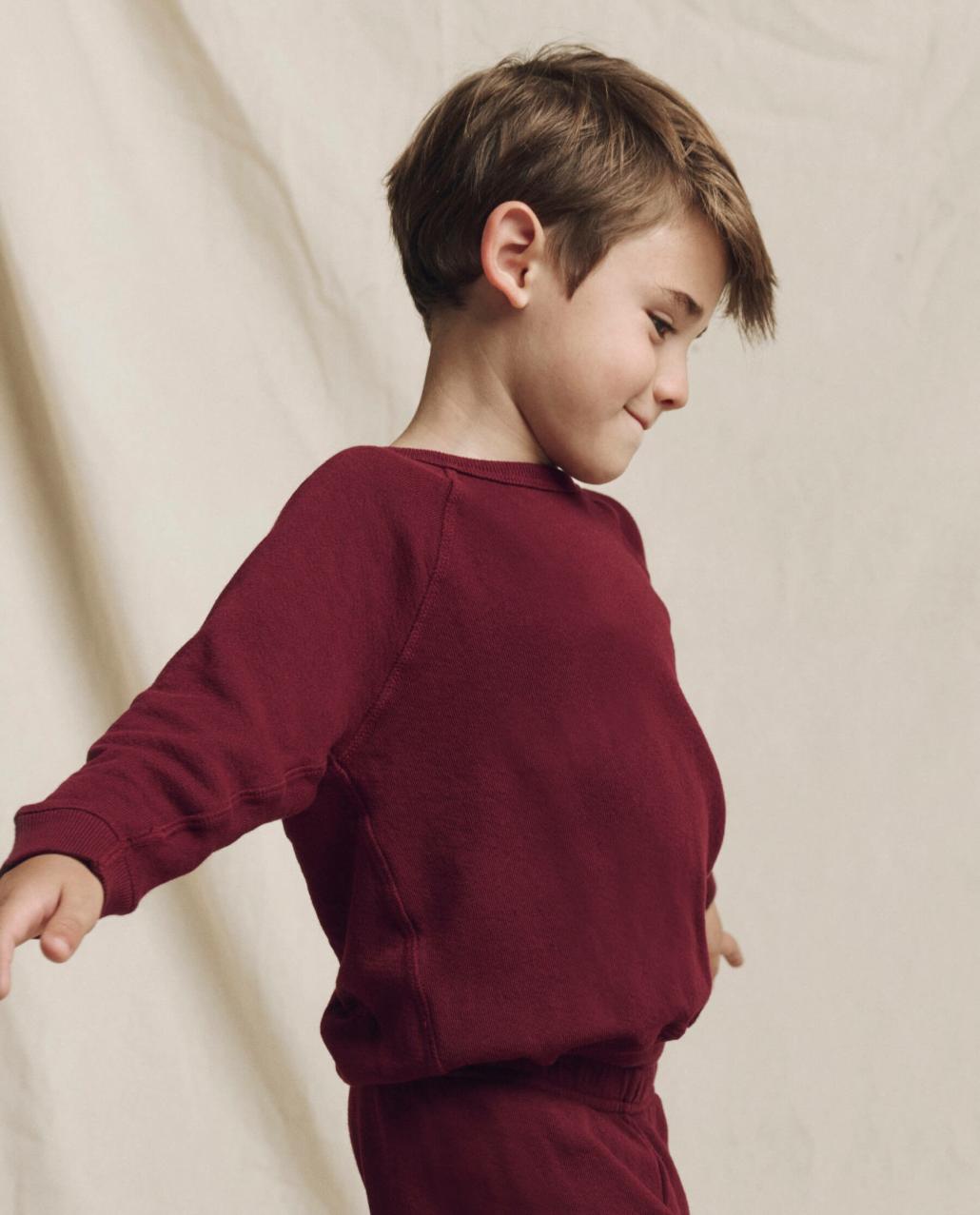 The Great. Tees &amp; Sweats | The Little College Sweatshirt. Solid Plum - Kids