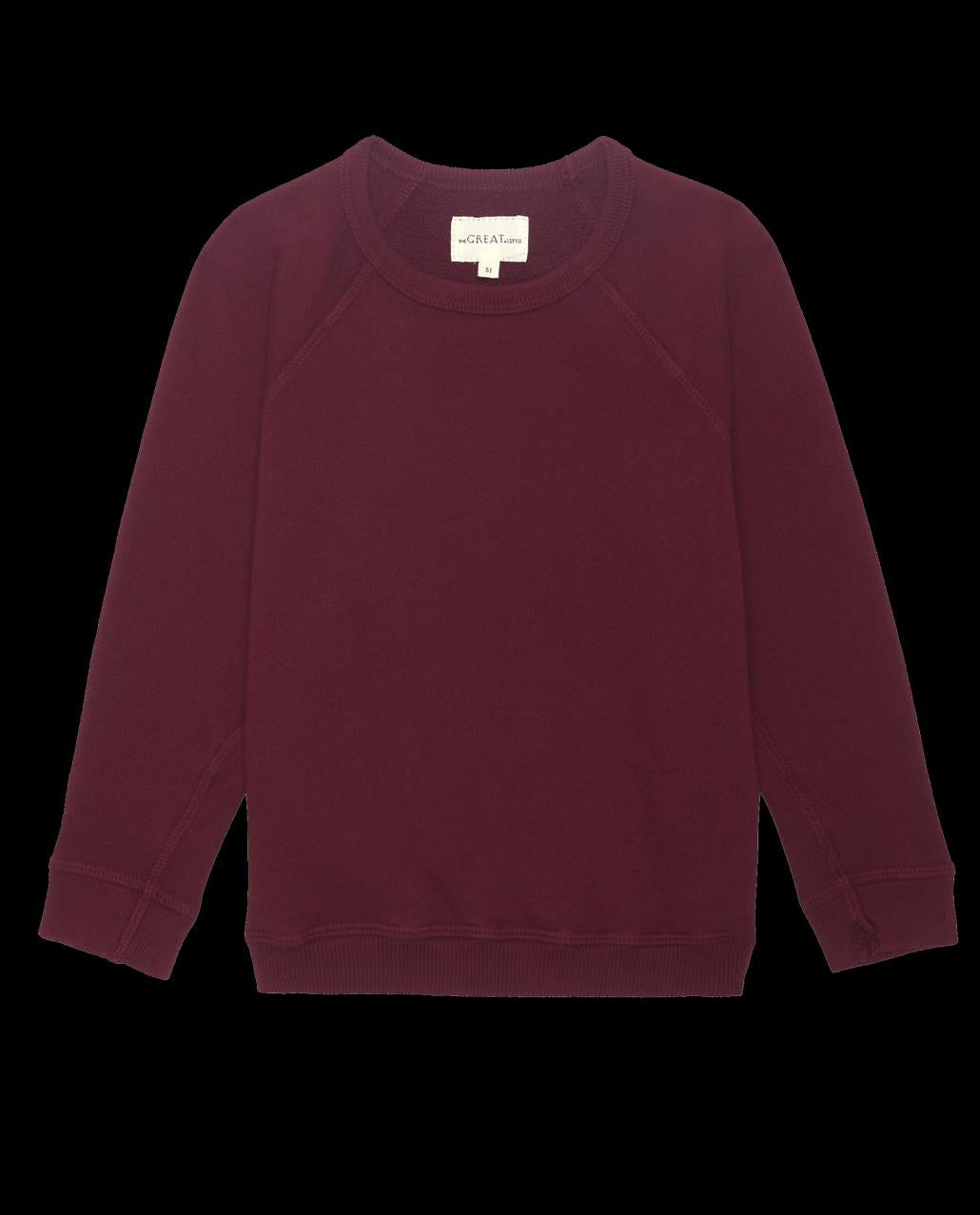 The Great. Tees &amp; Sweats | The Little College Sweatshirt. Solid Plum - Kids