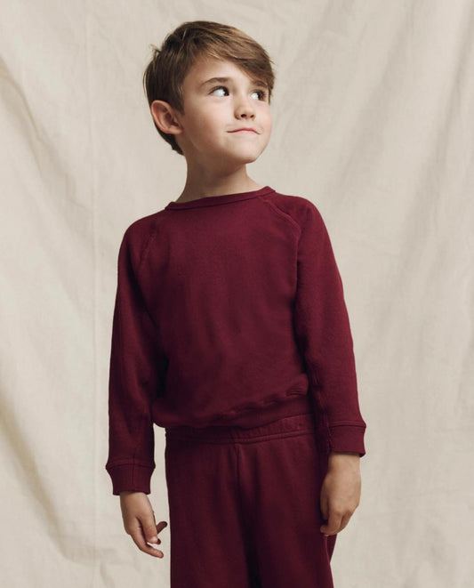The Great. Tees &amp; Sweats | The Little College Sweatshirt. Solid Plum - Kids