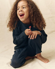 The Great. Tees &amp; Sweats | The Little College Sweatshirt. Solid True Navy - Kids