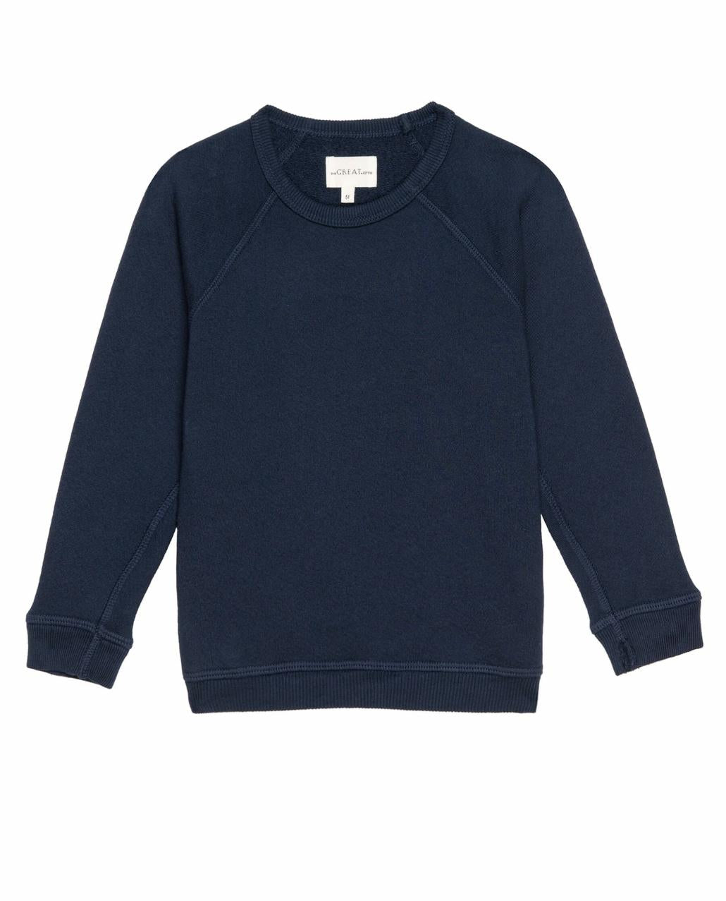 The Great. Tees &amp; Sweats | The Little College Sweatshirt. Solid True Navy - Kids