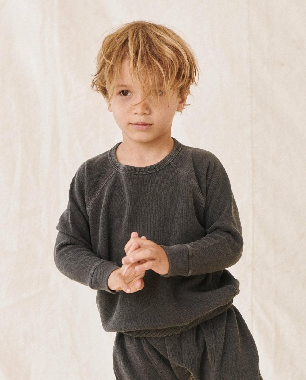 The Great. Tees &amp; Sweats | The Little College Sweatshirt. Washed Black - Kids