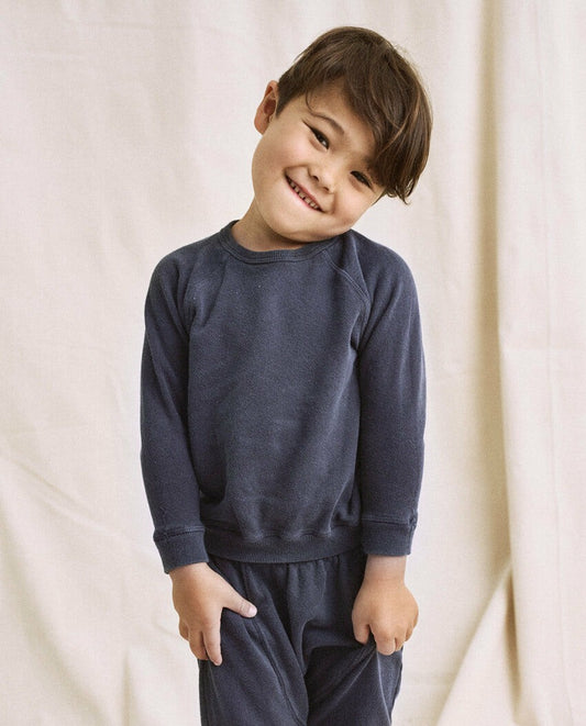 The Great. Tees &amp; Sweats | The Little College Sweatshirt. Washed Navy - Kids
