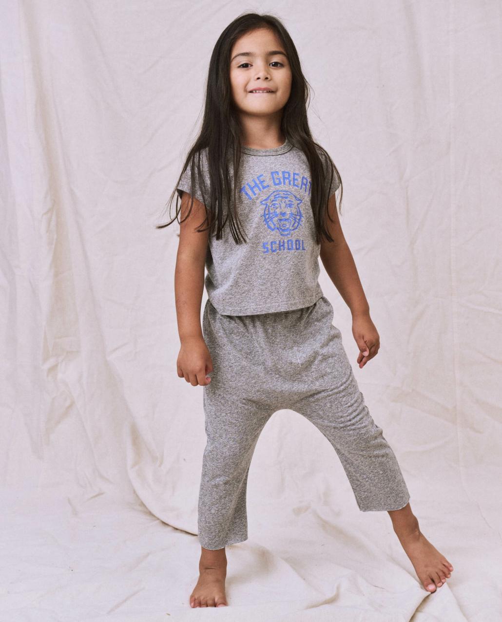 The Great. Tees &amp; Sweats | The Little Jersey Crop. Heather Grey - Kids