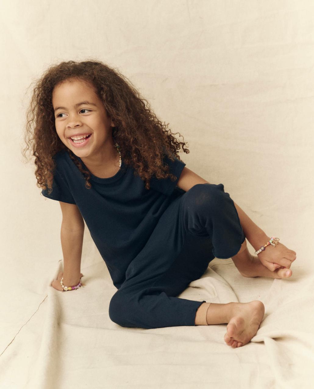 The Great. Tees &amp; Sweats | The Little Jersey Crop. True Navy - Kids