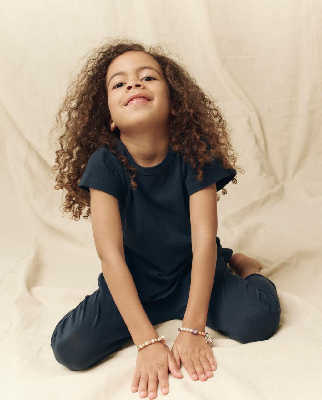The Great. Tees &amp; Sweats | The Little Jersey Crop. True Navy - Kids